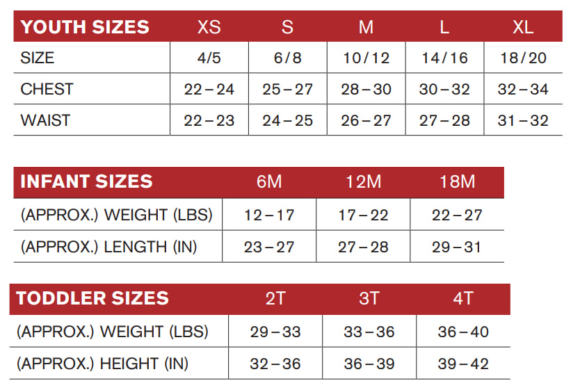 Embroidery Size Chart